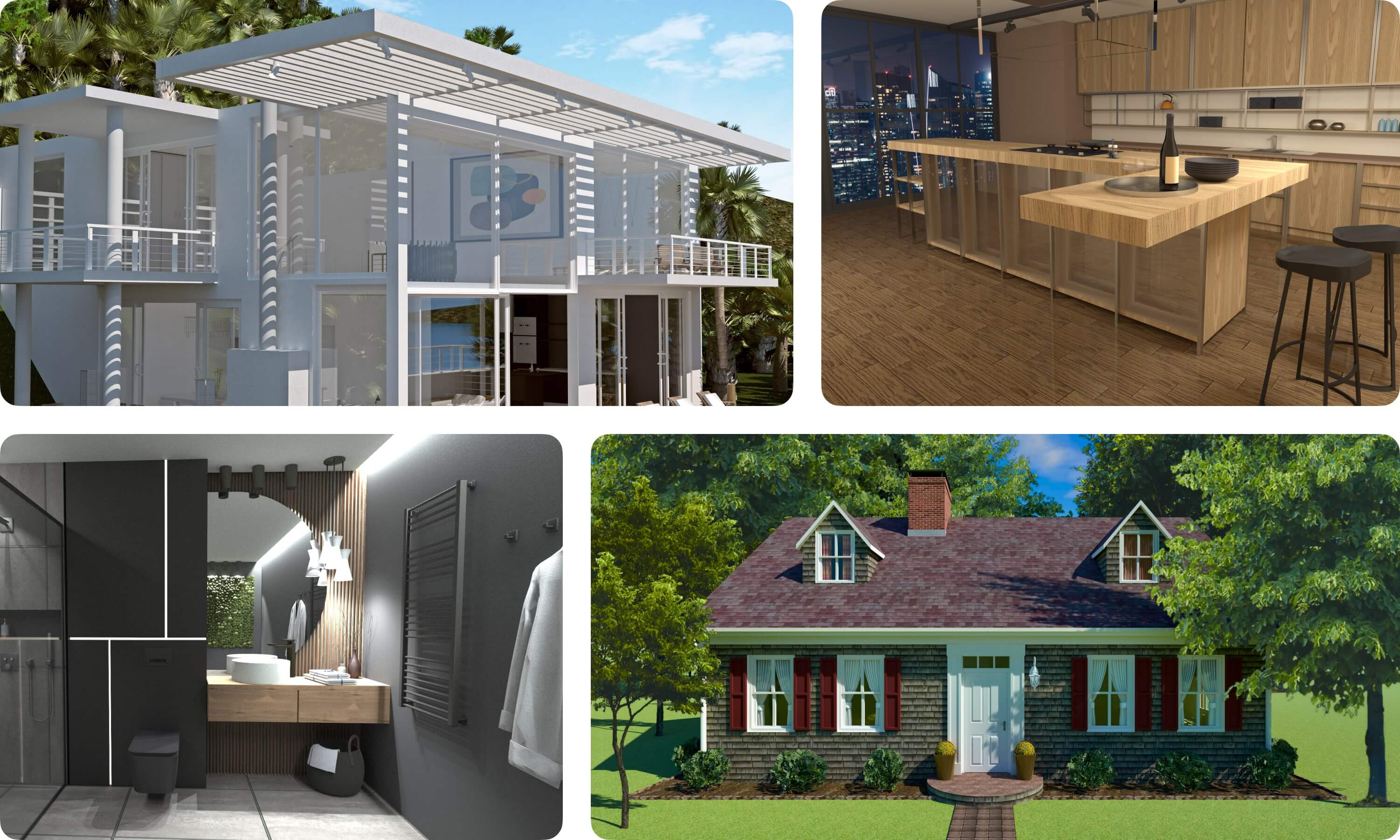 Houses designed in the Live Home 3D home design app.