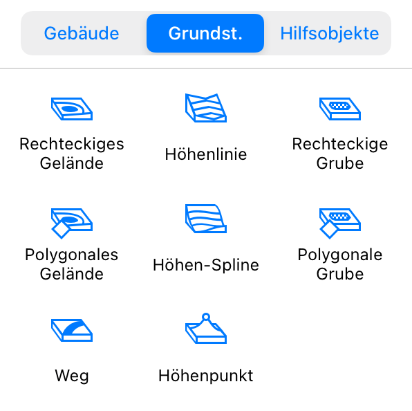 Grundstück-Werkzeuge