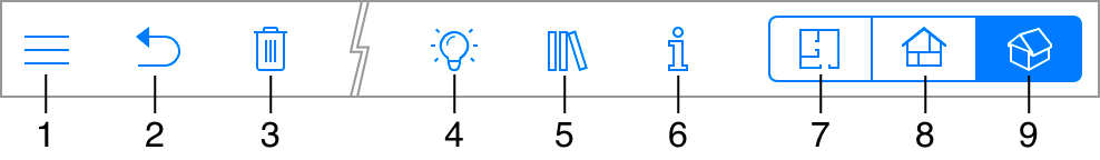 Barre d’outils dans la vue 3D