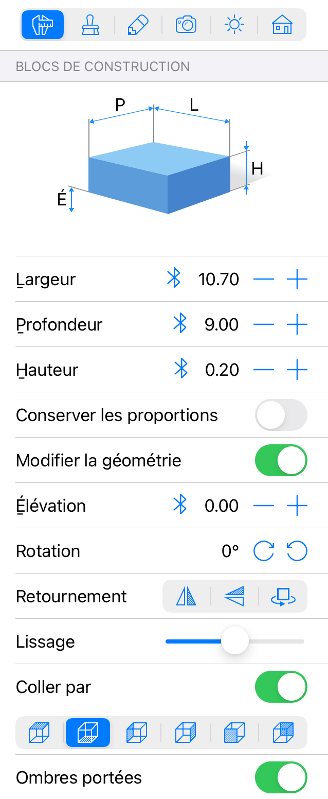 Paramètres de bloc de construction