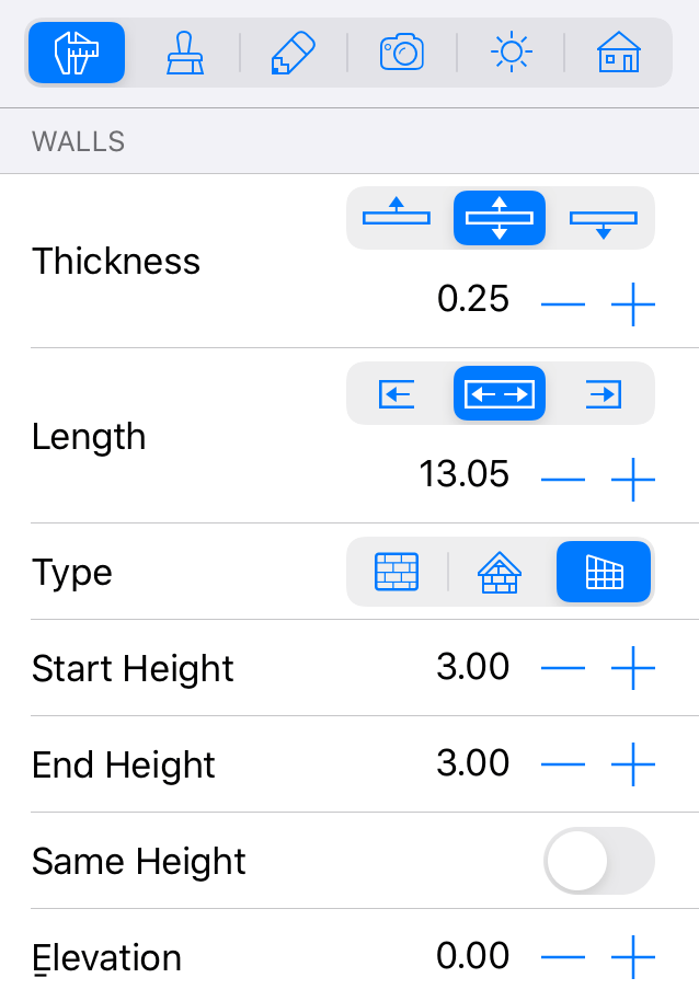 Properties of a Curtain wall in the Inspector.