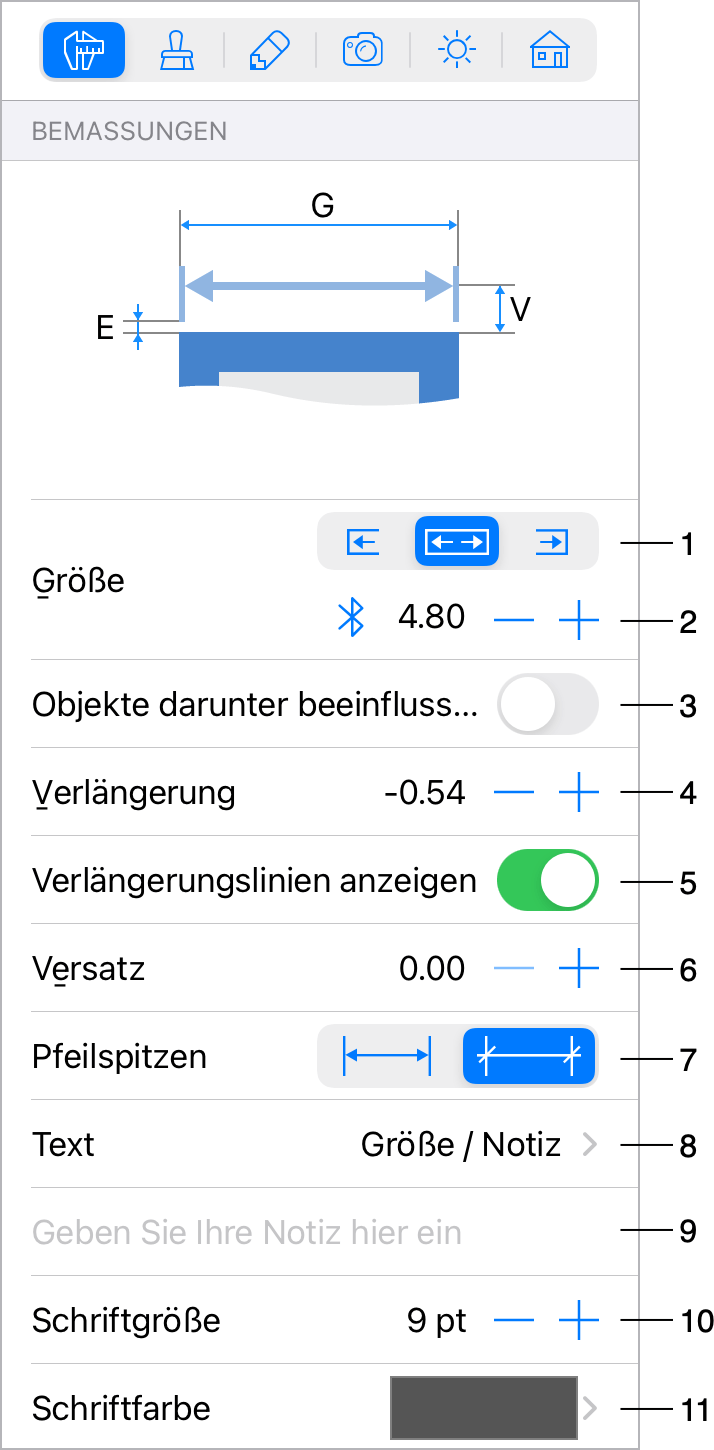 Bemaßungseigenschaften