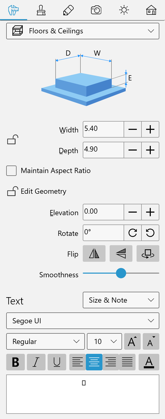 Floor and ceiling parameters