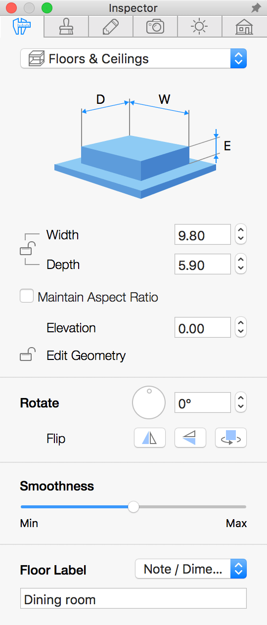 Floor and ceiling parameters