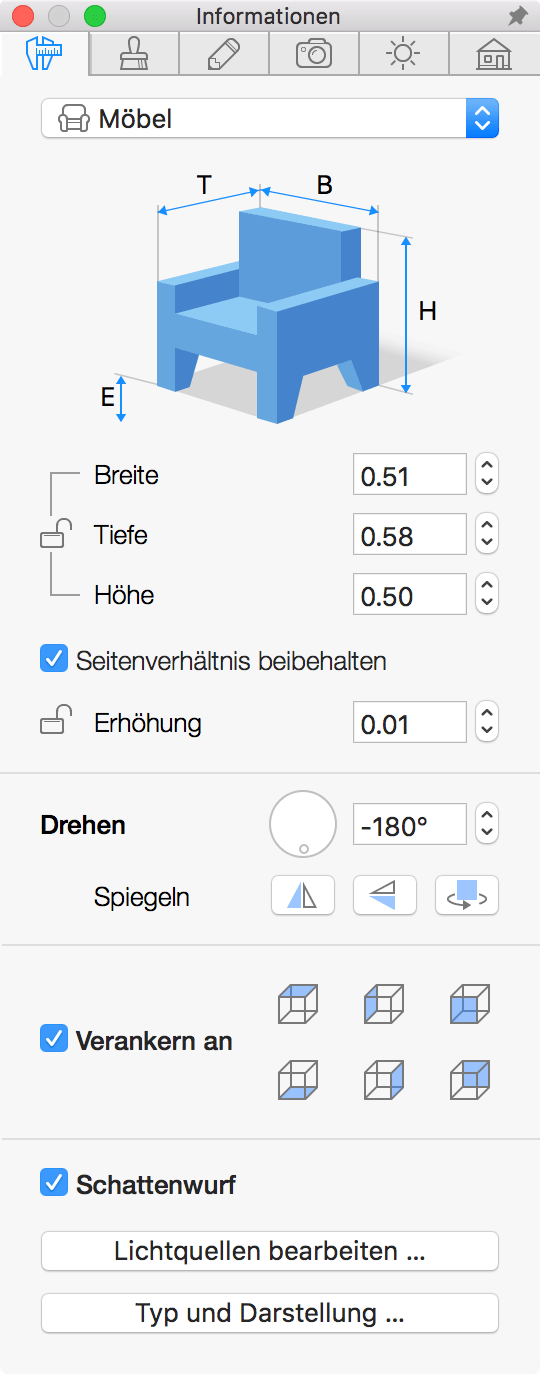 Möbelparameter