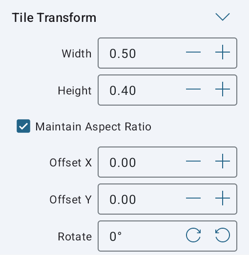 Tile Transform tool in the Inspector