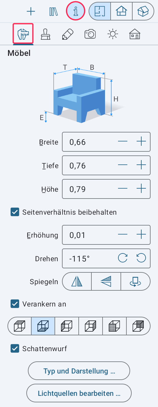 The Object Properties tab of the Inspector.