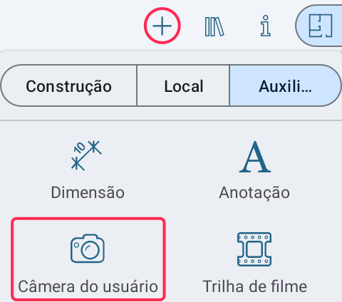 Camera tool in the toolbar